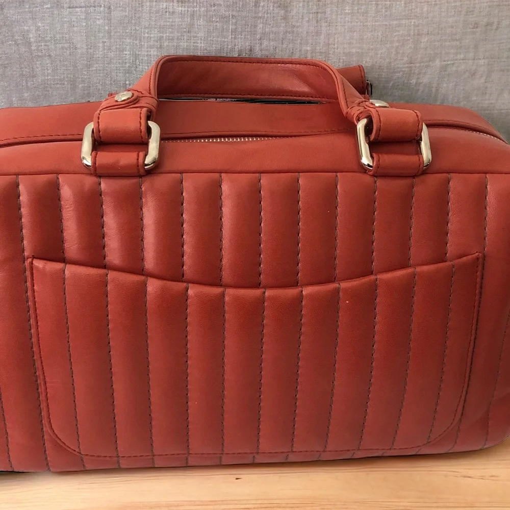 Coral Chanel Mademoiselle Boston Bag